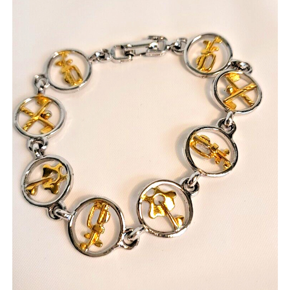 Gold Silver Ladies Golf Unique 7.5 in. Wow Bracelet